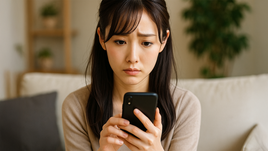 不安そうな女性