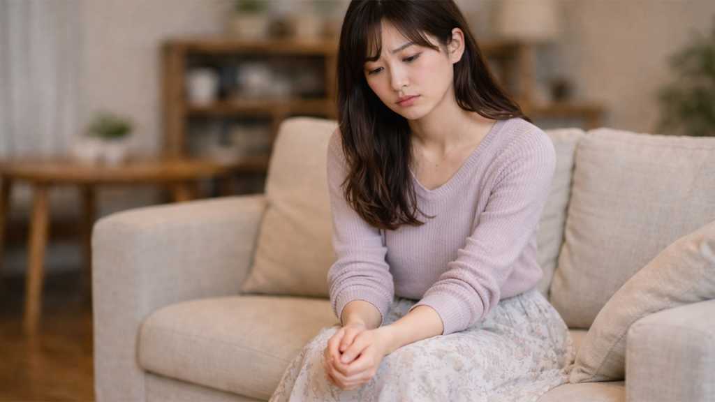 不安そうな女性