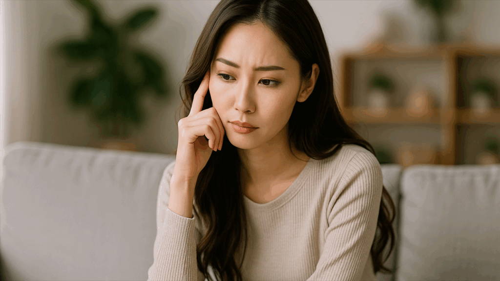 考えごとをしている女性