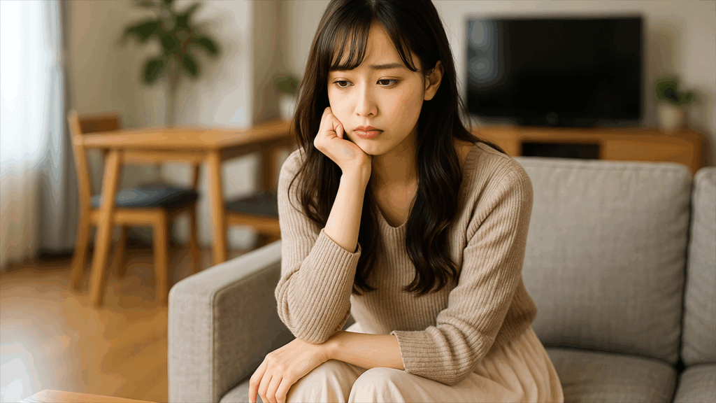 考えごとをしている女性