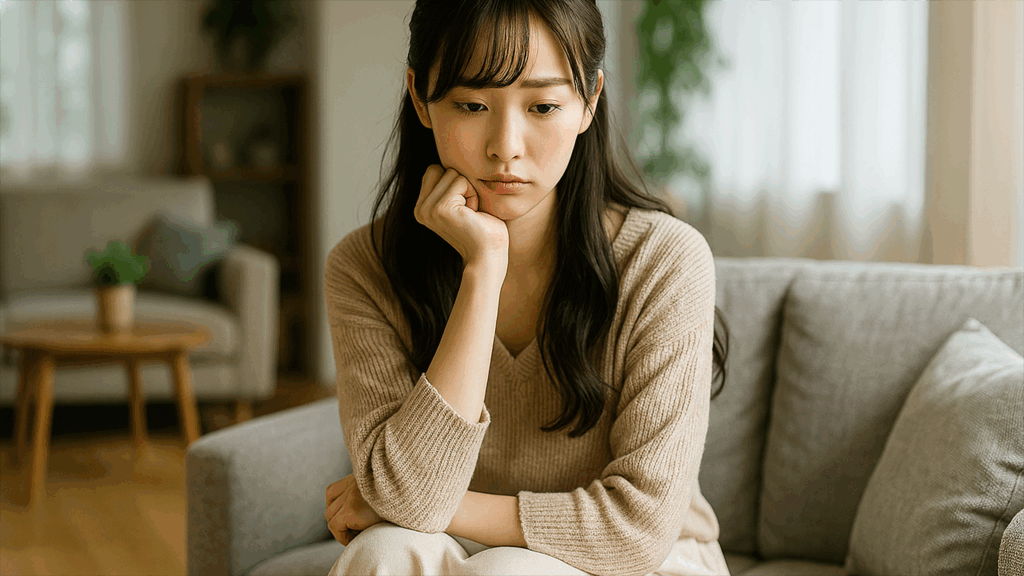 考えごとをしている女性