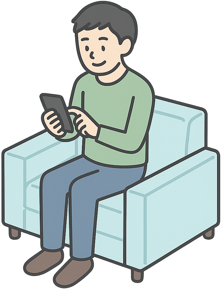 スマホを見ている男性