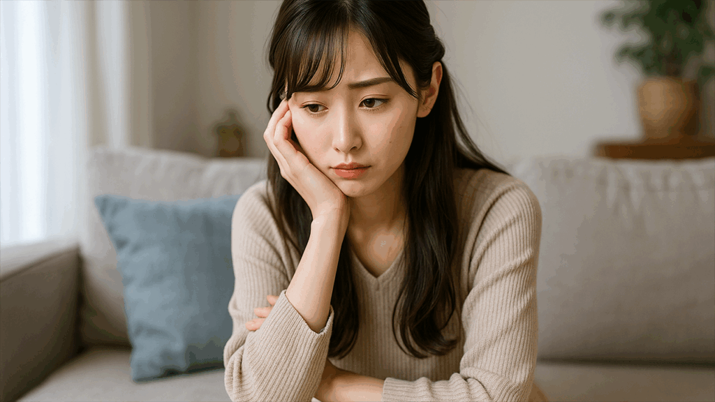 不安そうな女性