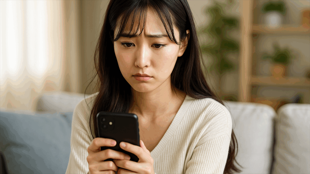 iPhoneを探すを利用して浮気チェックを考えている女性