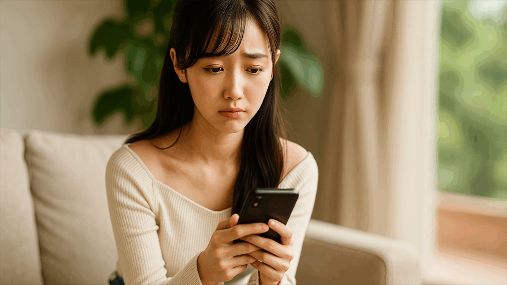 iPhoneを探すを利用して浮気チェックを考えている女性