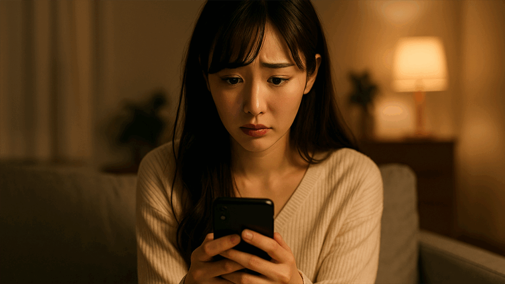 夫のLINEをのぞき見てしまった女性