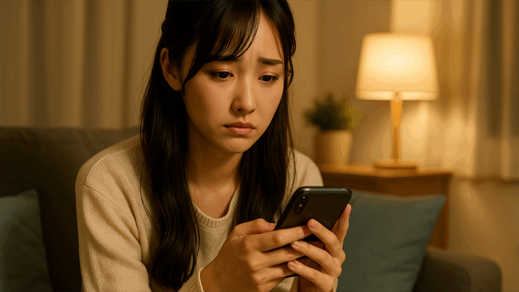 夫のLINEをのぞき見てしまった女性