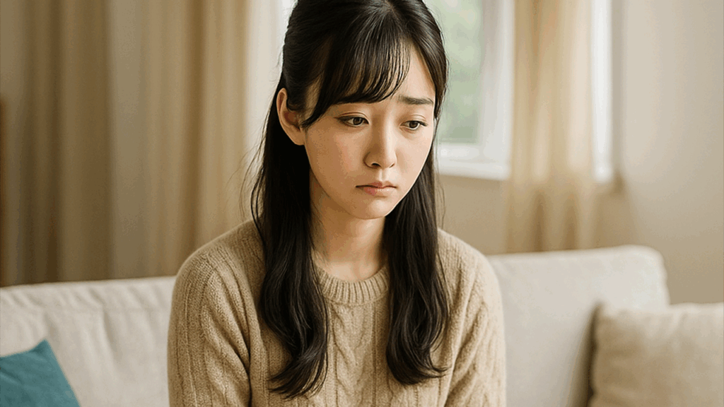 不安になっている女性