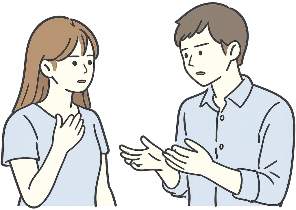 話し合いをしている男女