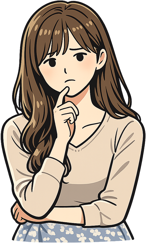 疑問を覚えている女性