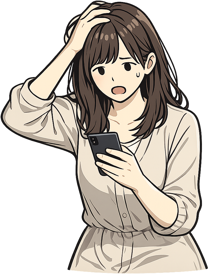 慌てている女性