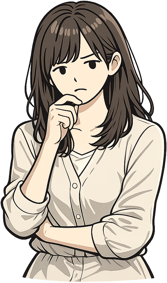 疑いの眼差しの女性