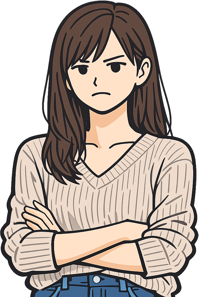 辟易している女性