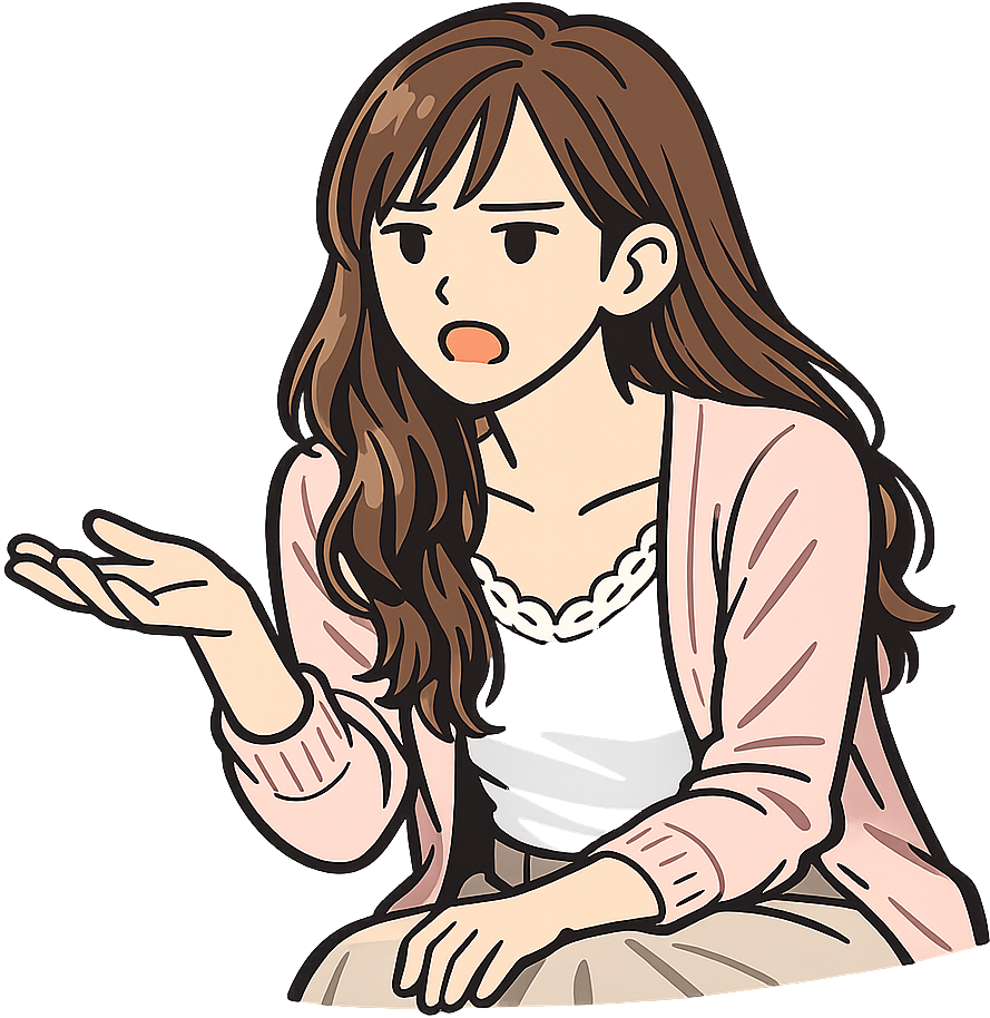 懸命に話している女性